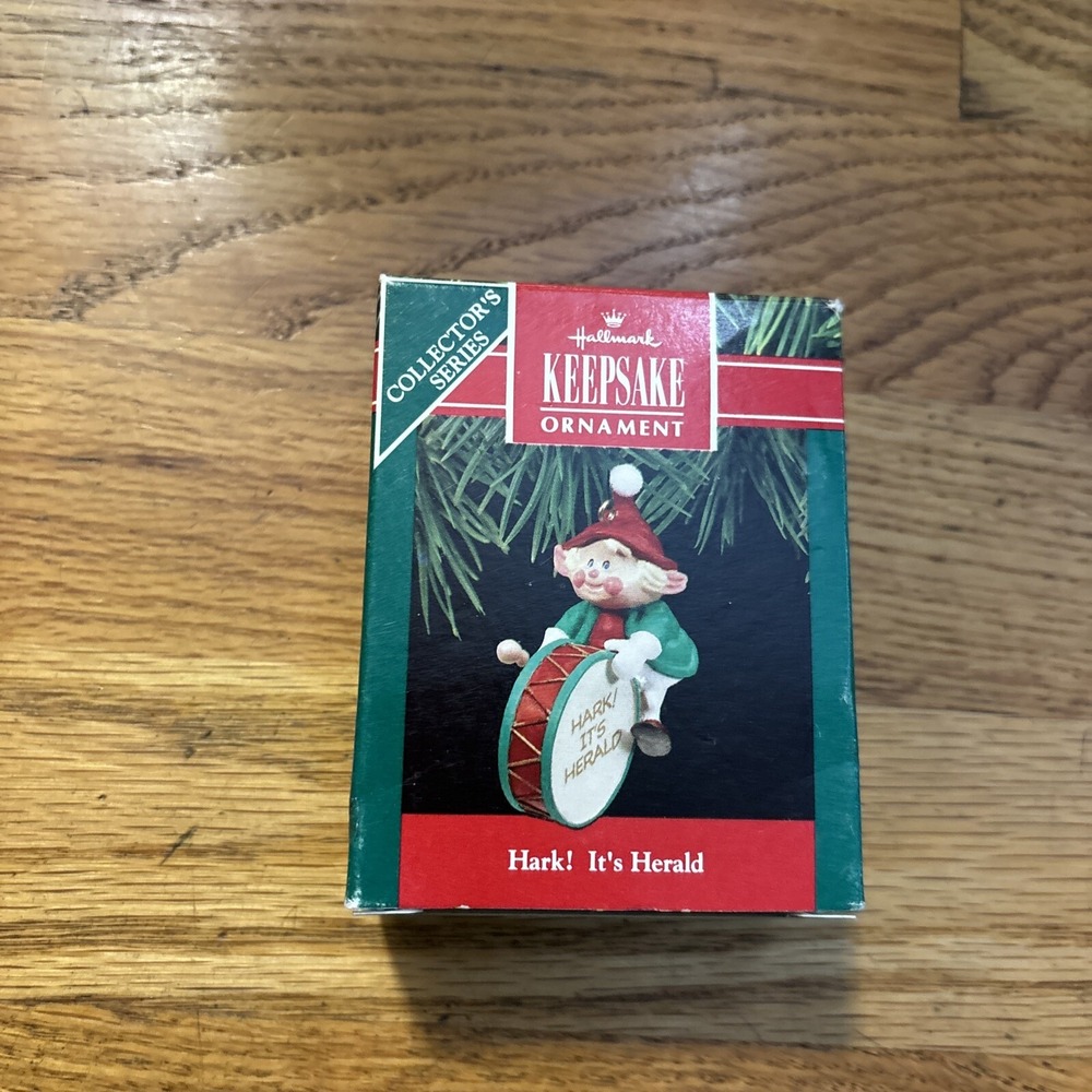 Hallmark Christmas Keepsake Ornament Hark It's Herald #2 Series 1990 Elf Drum